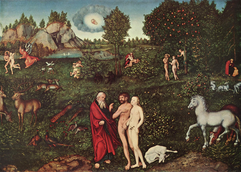 Lucas Cranach – "Adam i Ewa w Rajskim Ogrodzie" 