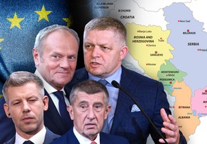 Peter Mađar,  Andrej Babiš, Donaldom Tusk, Robert Fico