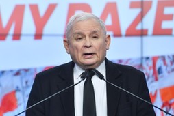 Prezes Jarosław Kaczyński w siedzibie PiS na ul. Nowogrodzkiej.