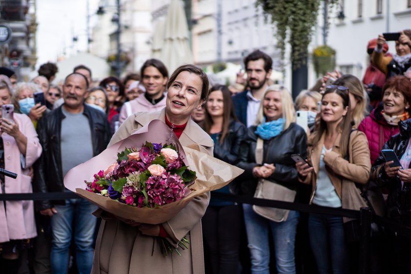 Agata Kulesza ma gwiazdę w Alei Gwiazd na Piotrkowskiej w Łodzi