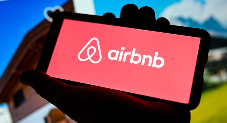 An Airbnb logo seen displayed on a smartphone.Mateusz Slodkowski/SOPA Images/LightRocket via Getty Images)