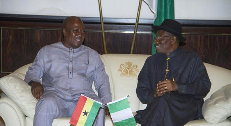 President John Mahama of Ghana and Goodluck Ebele Jonathan