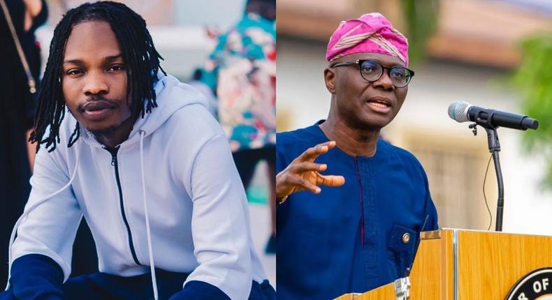 Naira Marley(left) stands with Sanwo-Olu (right) for second term