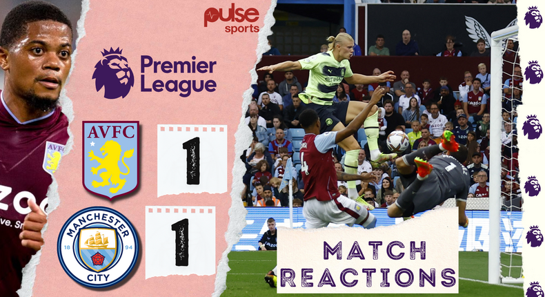 Social media reactions as Aston Villa hold Man City to thrilling draw on Saturday