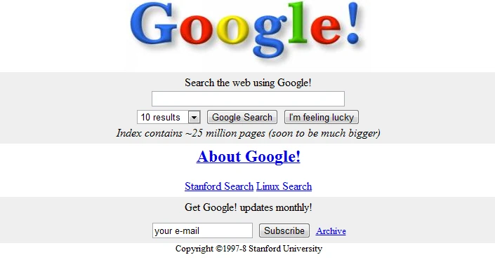 Google działało początkowo pod adresem google.stanford.edu, a prawa do wyszukiwarki ma uniwersytet.