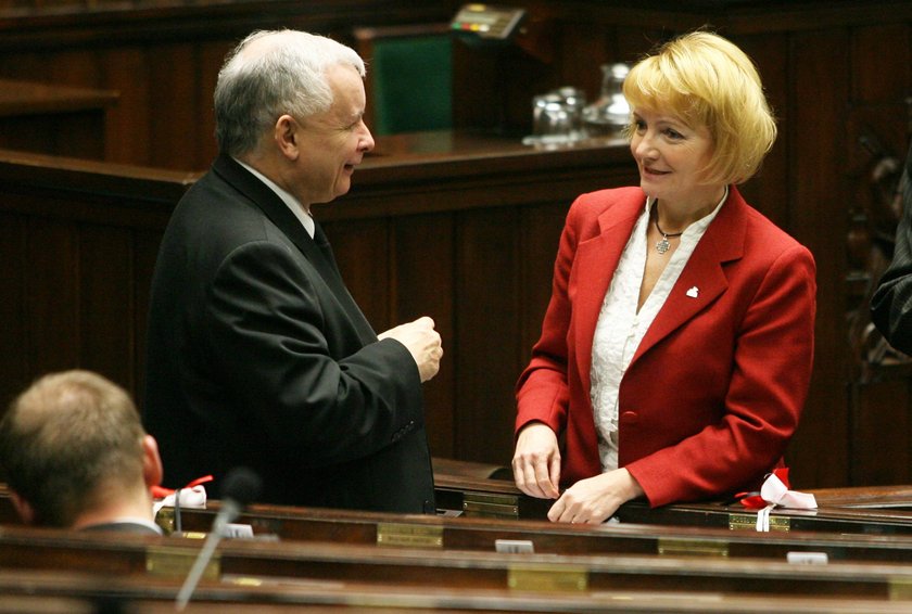 Jarosław Kaczyński i Jolanta Szczypińska