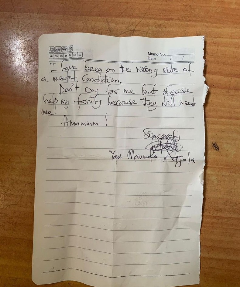 Gospel singer Jacob Yaw Mawulo Adjola popularly known as Jake reportedly commits suicide, leaves behind note