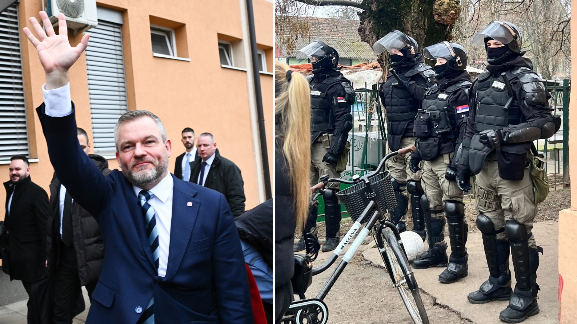 Peter Pellegrini zdraví Slovákov v Báčskom Petrovci, na mieste sú ťažkoodenci, ktorí časť ľudi obkolesili