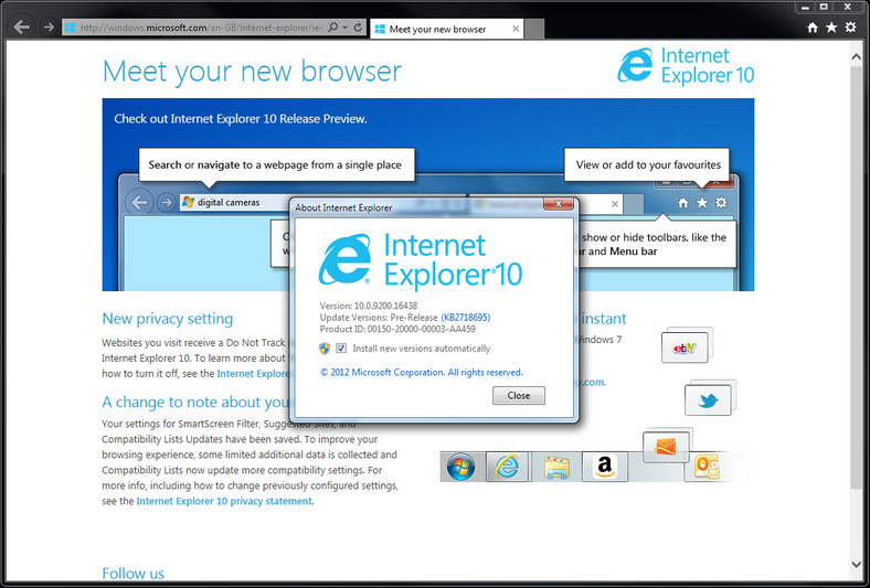 Internet Explorer 10 - 2012