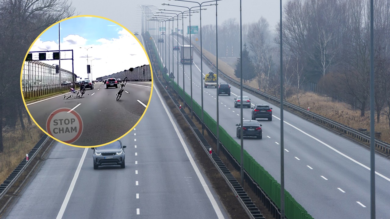 Rowery spadły z dachu auta na S2. "To mogło skończyć się tragedią"