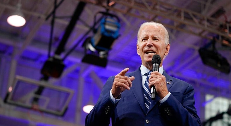 President Joe Biden speaks at the Arnaud C. Marts Center on the campus of Wilkes University in Wilkes-Barre, Pa., on August 30, 2022.AP Photo/Matt Slocum, File