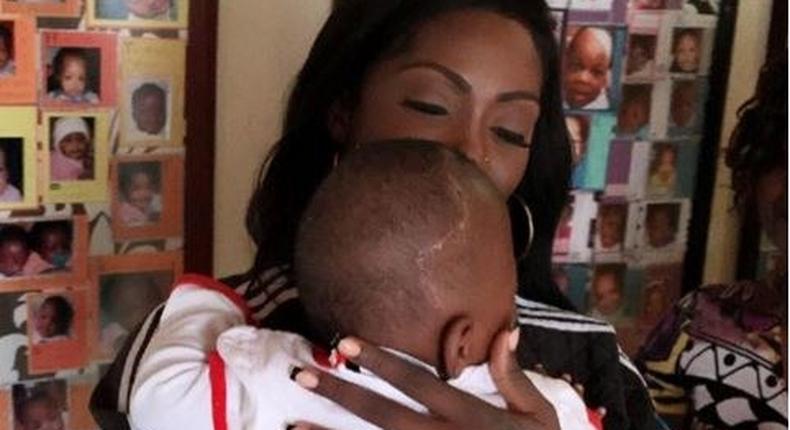 Tiwa Savage visits orphange home