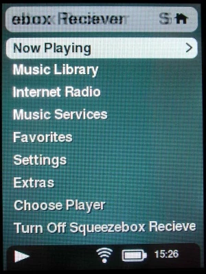 Podstawowy ekran kontrolera zestawu Squeezebox Duet