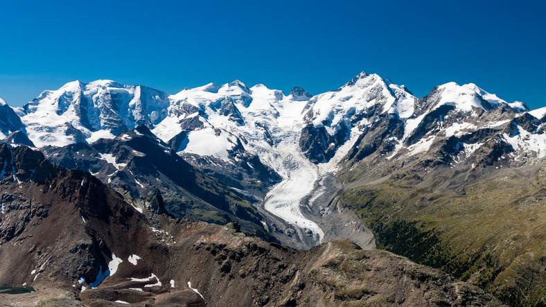 Piz Bernina i Morteratsch Glacier, Szwajcaria