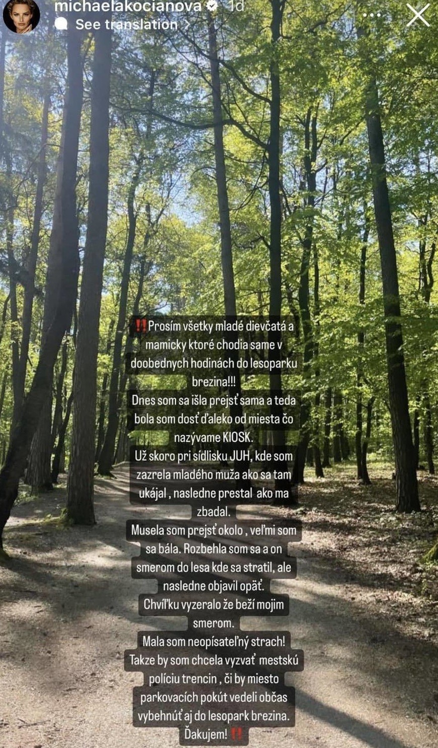 Michaela Kocianová o nepríjemnom zážitku porozprávala na sociálnej sieti.