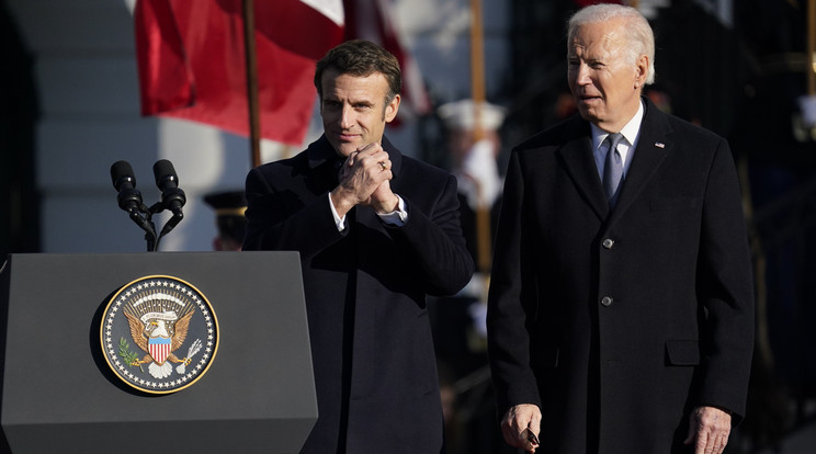 Emmanuel Macron Washingtonban járt, Joe Biden amerikai elnökkel találkozott / Fotó: MTI/EPA/Shawn Thew