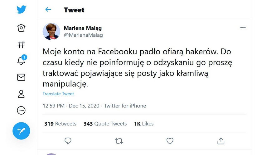 Oświadczenie minister Maląg