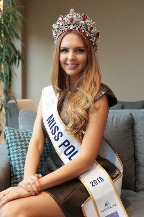 Magdalena Bieńkowska na konferencji prasowej po wyborach Miss Polski