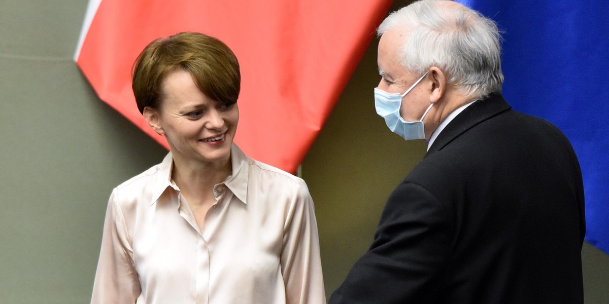 Jadwiga Emilewicz i Jarosław Kaczyński