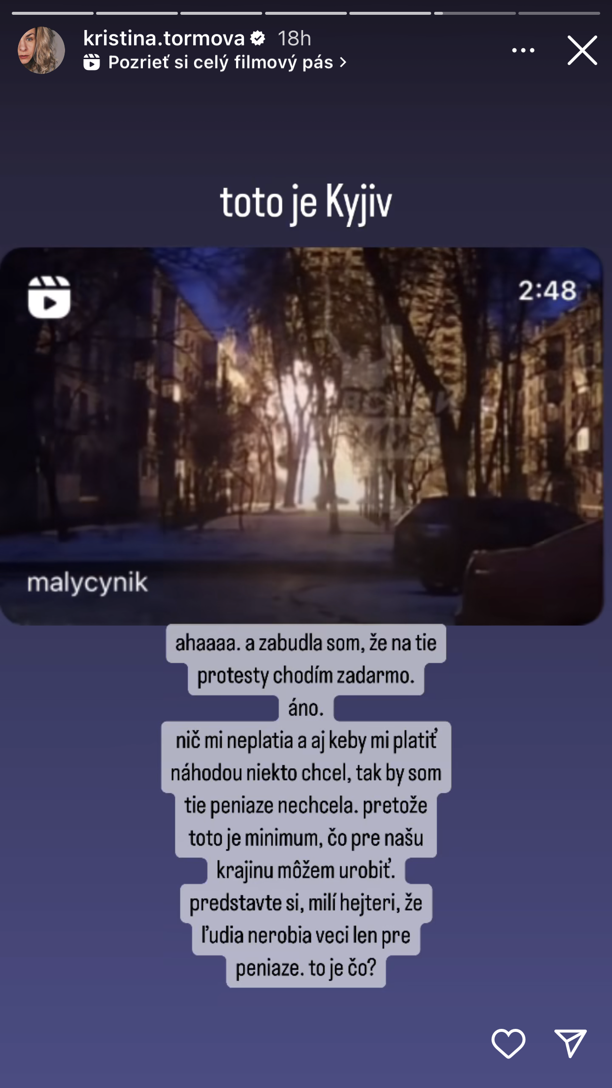 Herečka a moderátorka Kristína Tormová reagovala na výrok Roberta Fica o Ukrajine.