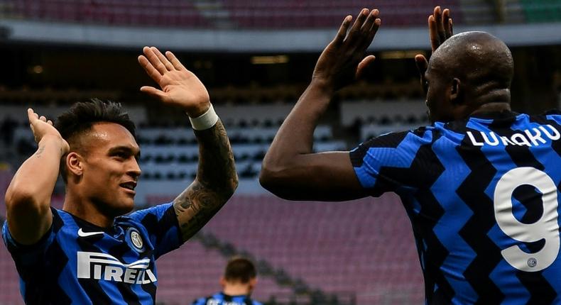 Romelu Lukaku (R) and Lautaro Martinez (L) both scored for Inter Milan.