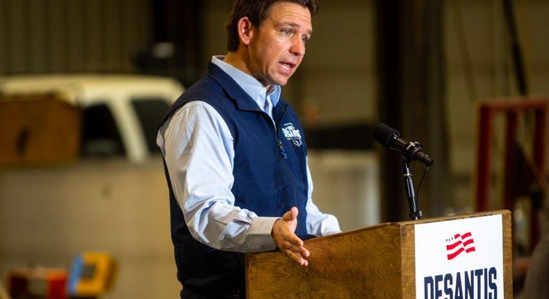 Florida governor Ron DeSantis at Port Neal Welding in Sioux City, Iowa on May 31, 2023The Washington Post / Contributor/Getty Images