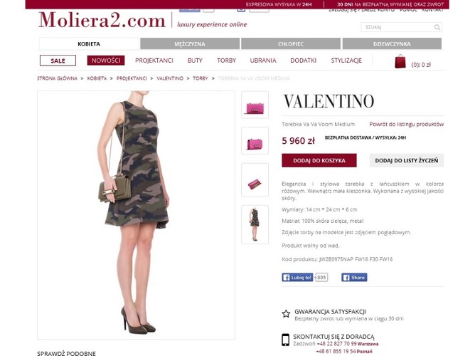 Torebka Valentino model Va va voom