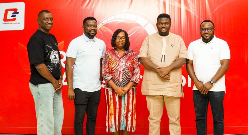 L-R: Blaise Oduwole, Group Head Finance, CapitalSage Holdings; Dr. Femi Sekoni, Chief Business Officer, CapitalSage Holdings; Dr. Yemisi Shittu, Group Executive Director, Corporate Affairs, CapitalSage Holdings; John Alamu, Group Managing Director, CapitalSage Holdings; and Samuel Olaifa, Group Head of Treasury, CapitalSage Holdings at the company's Leadership Retreat held recently in Lagos.