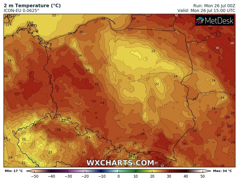 W związku z pojawiającymi się opadami, temperatura będzie dziś zróżnicowana