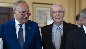 (From left to right) Senate Majority Leader Chuck Schumer (D-N.Y.) and Minority Leader Mitch McConnell (R-Ky.) are shown.