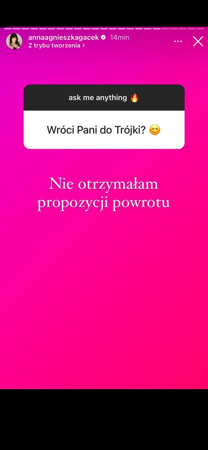 Anna Gacek odpowiada na pytanie o radiową Trójkę.