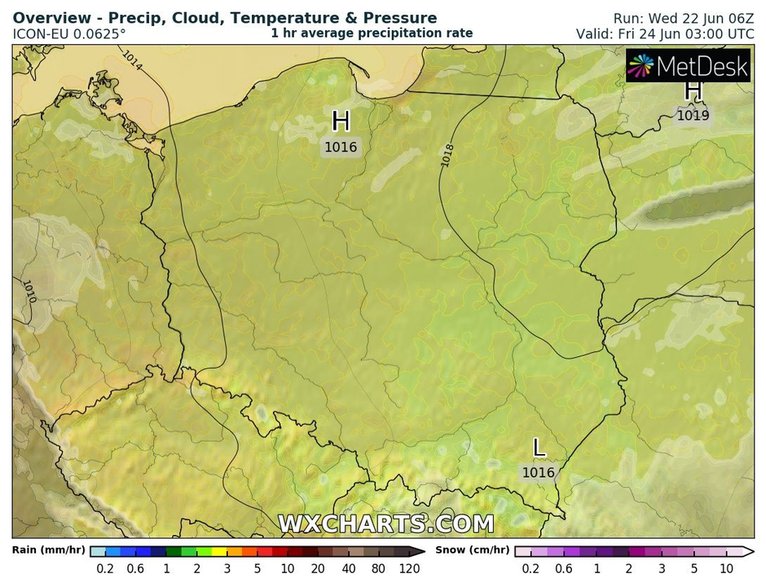 Nigdzie nie ma najmniejszych szans na opady