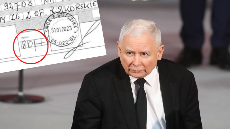 Jarosław Kaczyński zapłacił 80 zł za przelew dla ukraińskiej armii (screen: Twitter/Krzysztof Sobolewski)