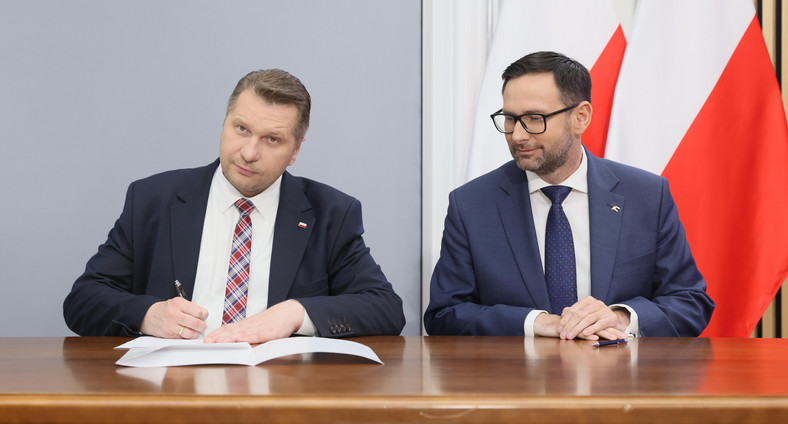 Minister Przemysław Czarnek i prezes Orlenu Daniel Obajtek