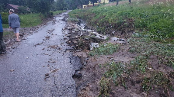 Zniszczenia w gminie Czchów po ulewie