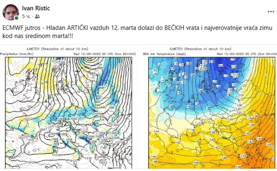 Vremenska prognoza Ivana Ristića