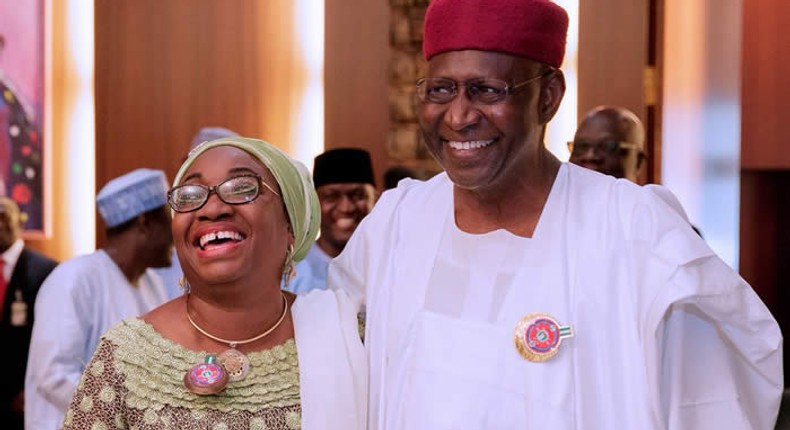 Chief of Staff to the President, Abba Kyari and Head of Civil Service of the Federation, Winifred Oyo-Ita [Naija News]