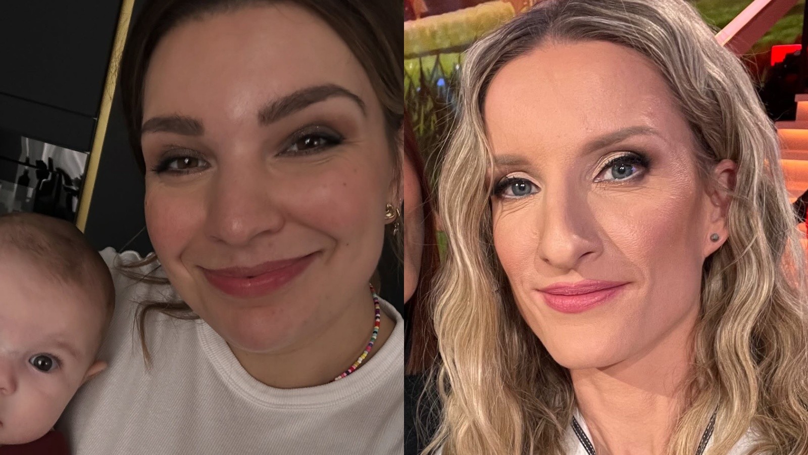 Komička Simona First a moderátorka Adela Vinczeová. 