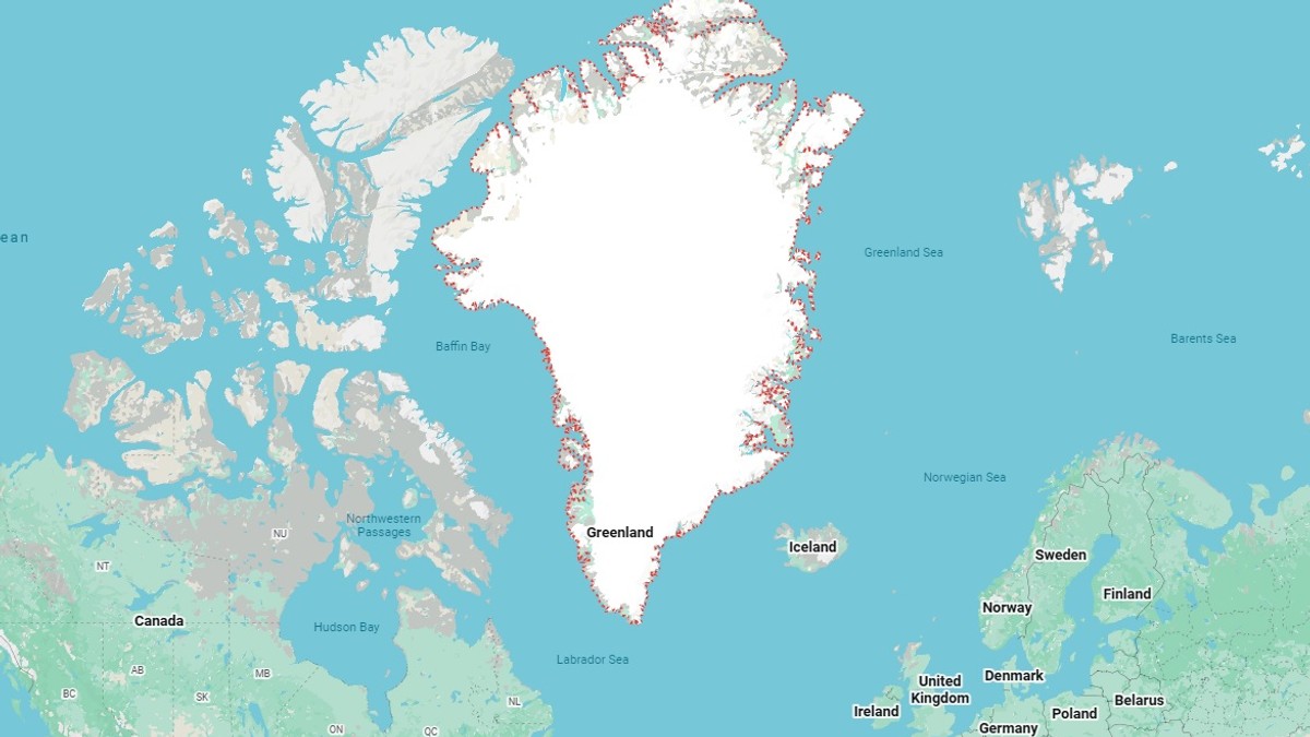 Grenland, Danska i SAD na mapi