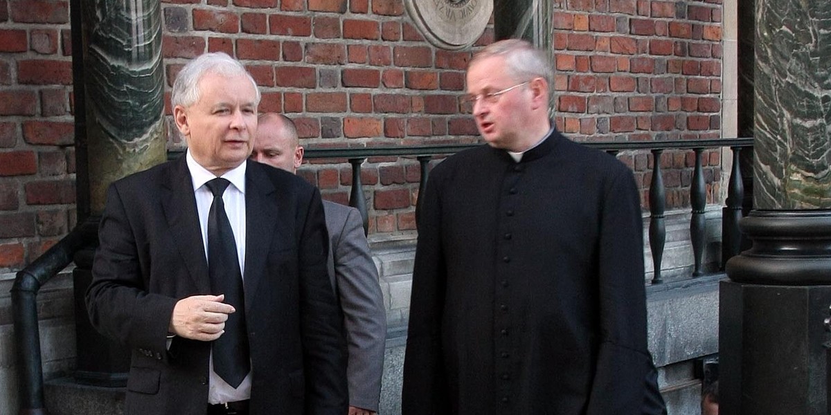 Jarosław Kaczyński i ks. prałat Zdzisław Sochacki