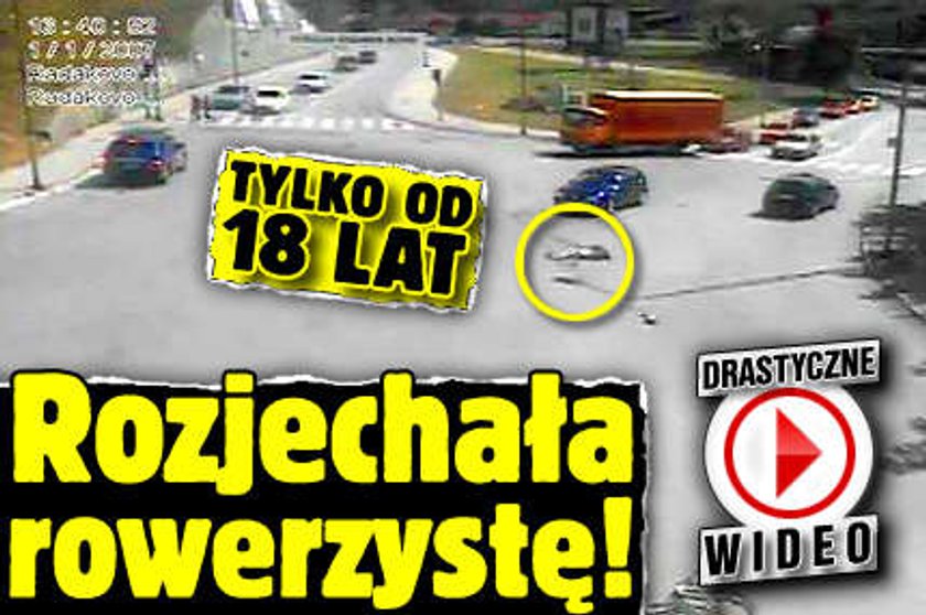 Rozjechała rowerzystę! WIDEO TYLKO OD +18 LAT