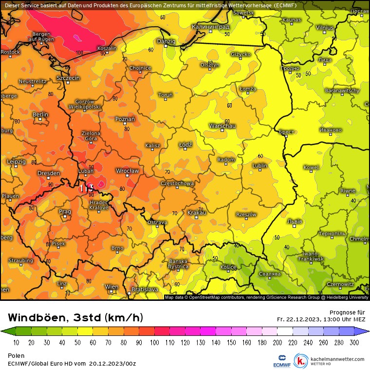 Nad morzem niewykluczone są porywy wiatru do 90-100 km na godz., a nawet więcej