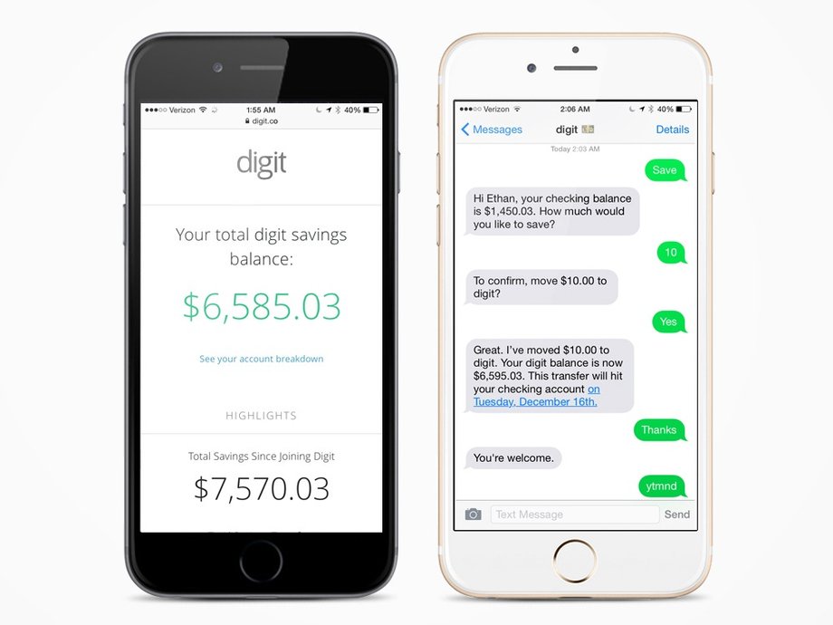 Digit analyzes your spending and automatically saves money for you.