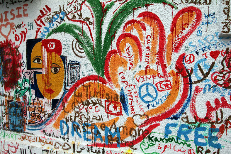 Tunezja, Sousse, mural rewolucyjny