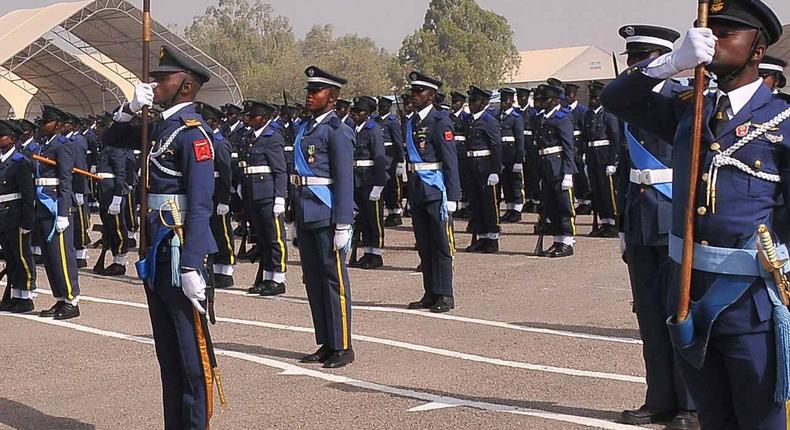 Passing out parade of Nigerian Air Force basic Military Training Course in Kaduna. (Guardian)