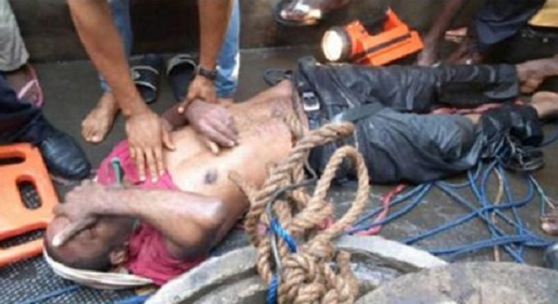 The suicidal man after he was rescued