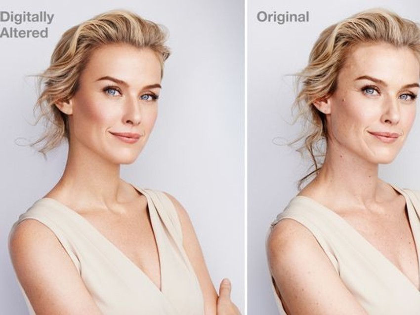 Izgled manekenke pre i posle digitalne izmene