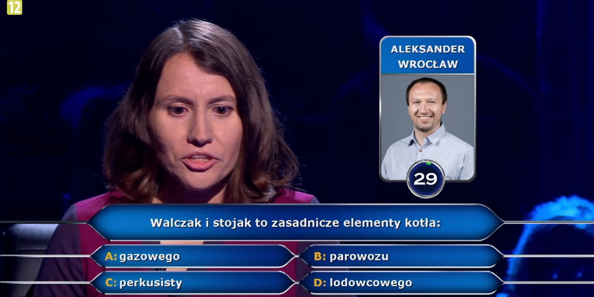 „Milionerzy” prawniczka z Warszawy odpadła na pytaniu o walczak i stojak!