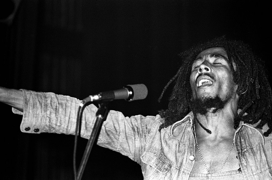 Bob Marley podczas występu na New York Academy of Music w Nowym Jorku, 1976 r.