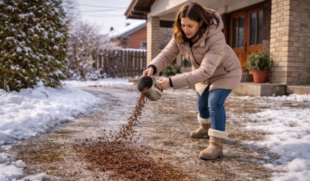 Posipanje soca po ledu